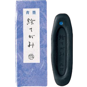 青墨の箱と黒い容器 / A box of blue-black ink with its black container